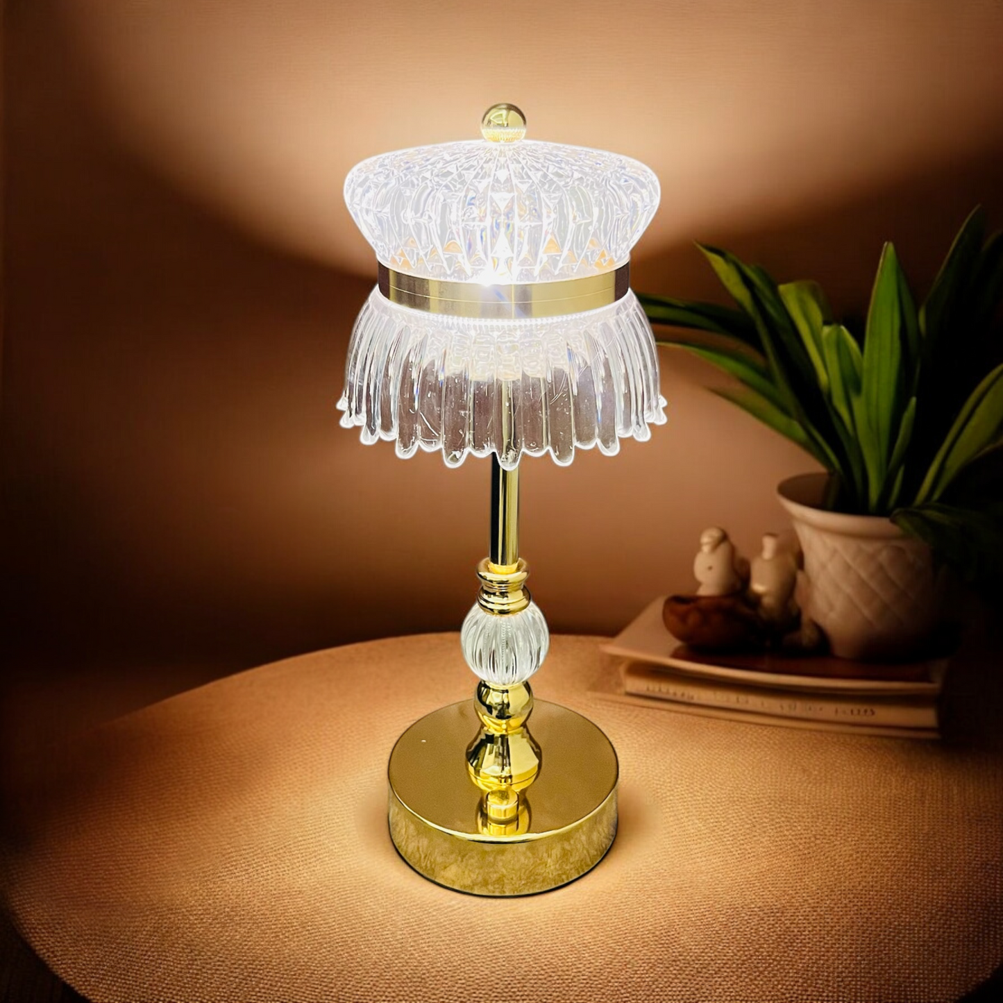Portable Crystal Table Lamp with 3 Light Modes and Brightness Adjuster