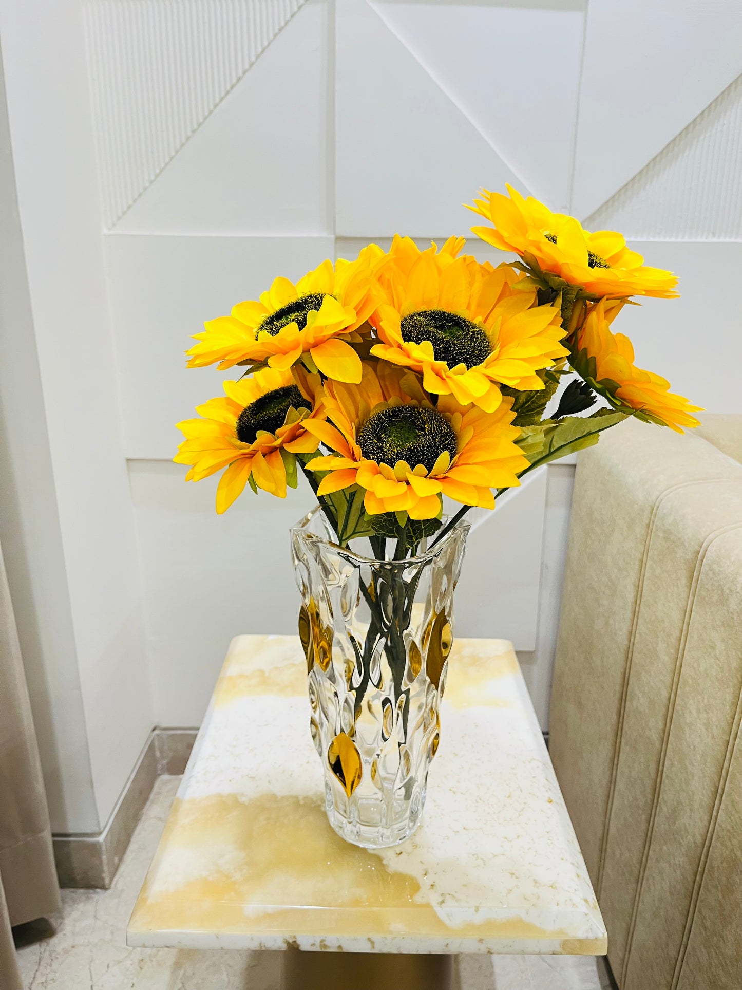 Artificial Sunflower Bunch for Table Vases (Pack of 2 Stems)