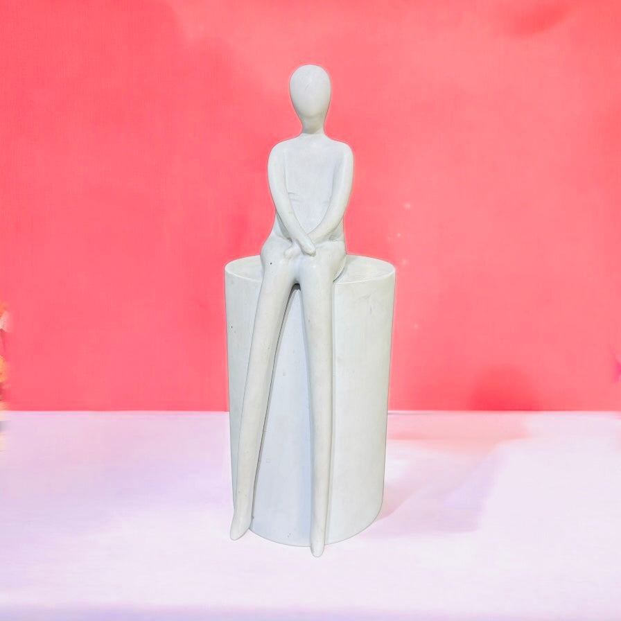 Abstract Man Sitting on High Table Showpiece Interior Booster Showpiece