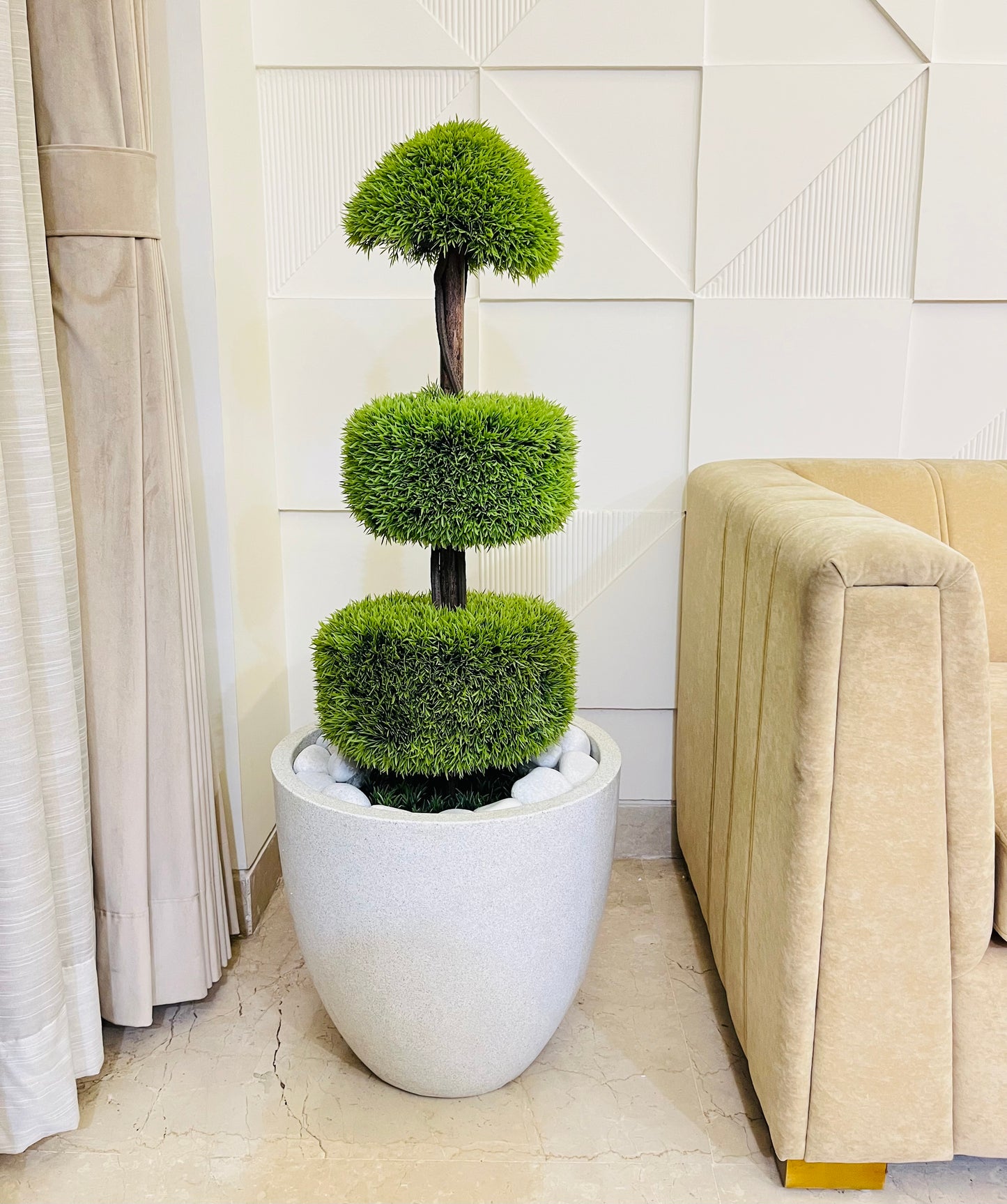 Artificial Cypress Topiary Ball Plant 4ft for Home and Office Decor