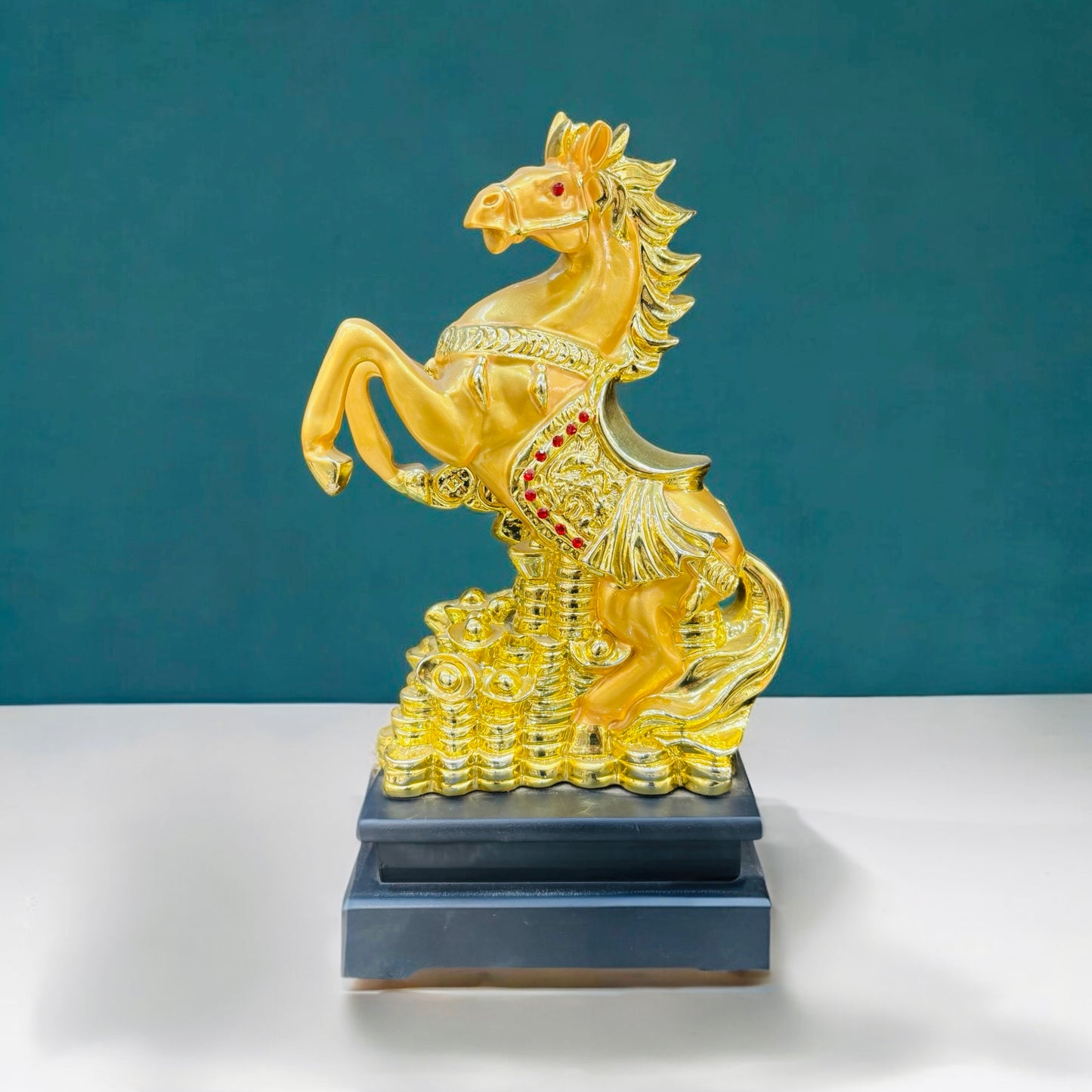 Jumping Stallion Home Decoration Showpiece ( Gold )