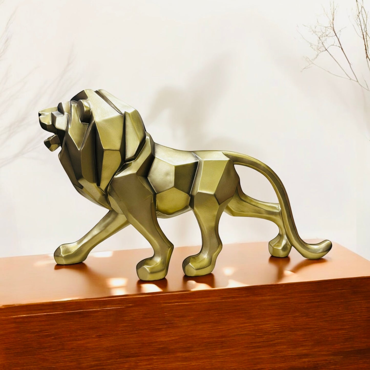 Geometric Roaring Lion Showpiece
