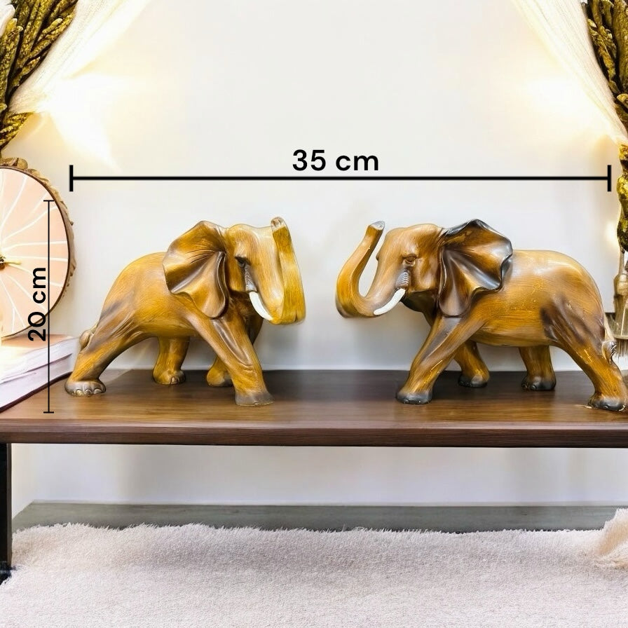 Wooden Elephant Set for Table Decor and Home Decor