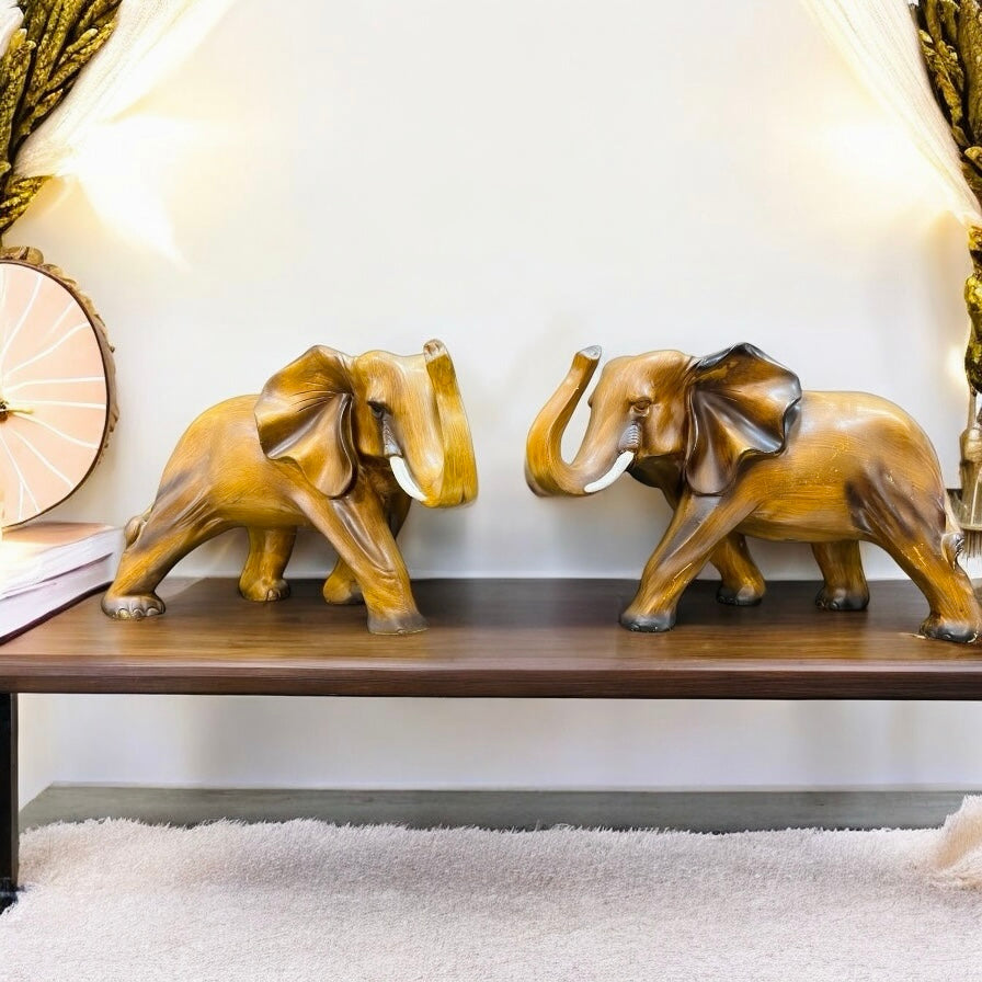Wooden Elephant Set for Table Decor and Home Decor