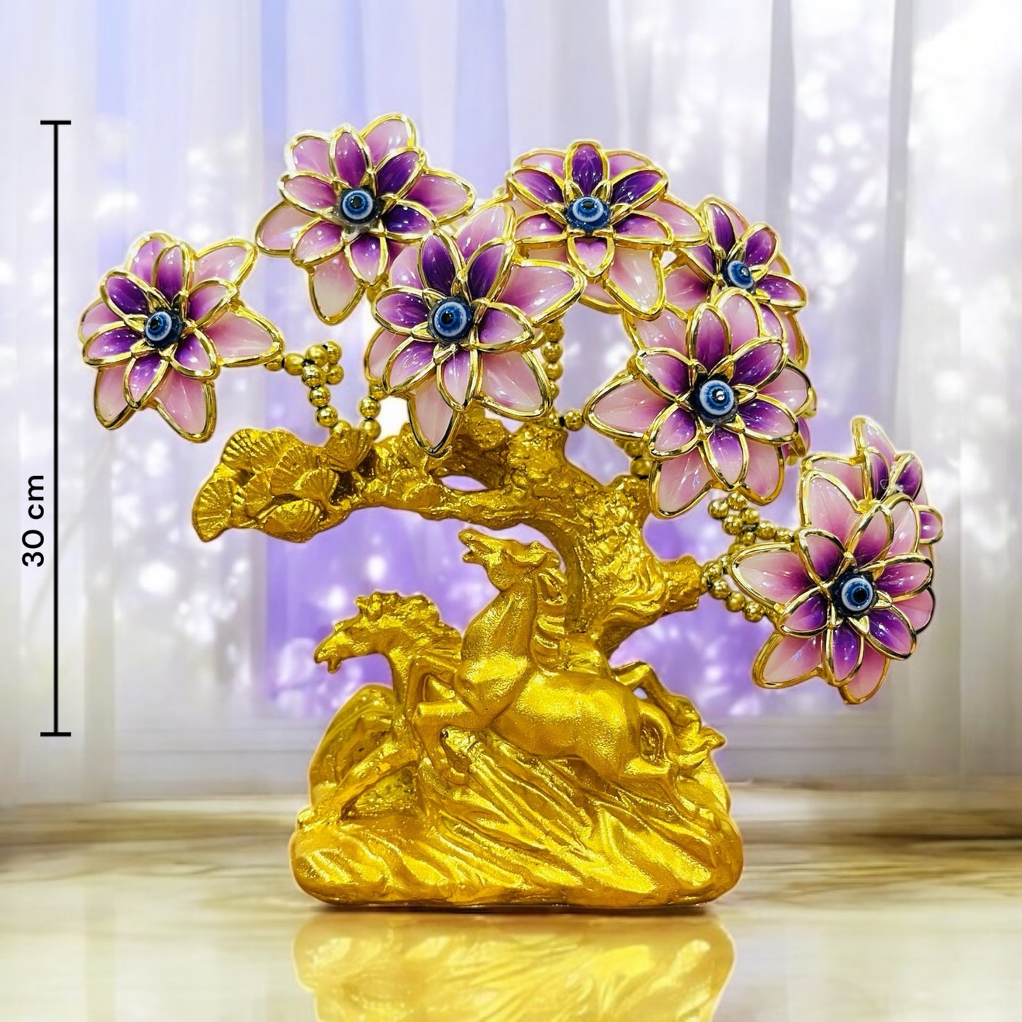 Running Horses Vaastu Evil Eye Tree for Home and Office Decor