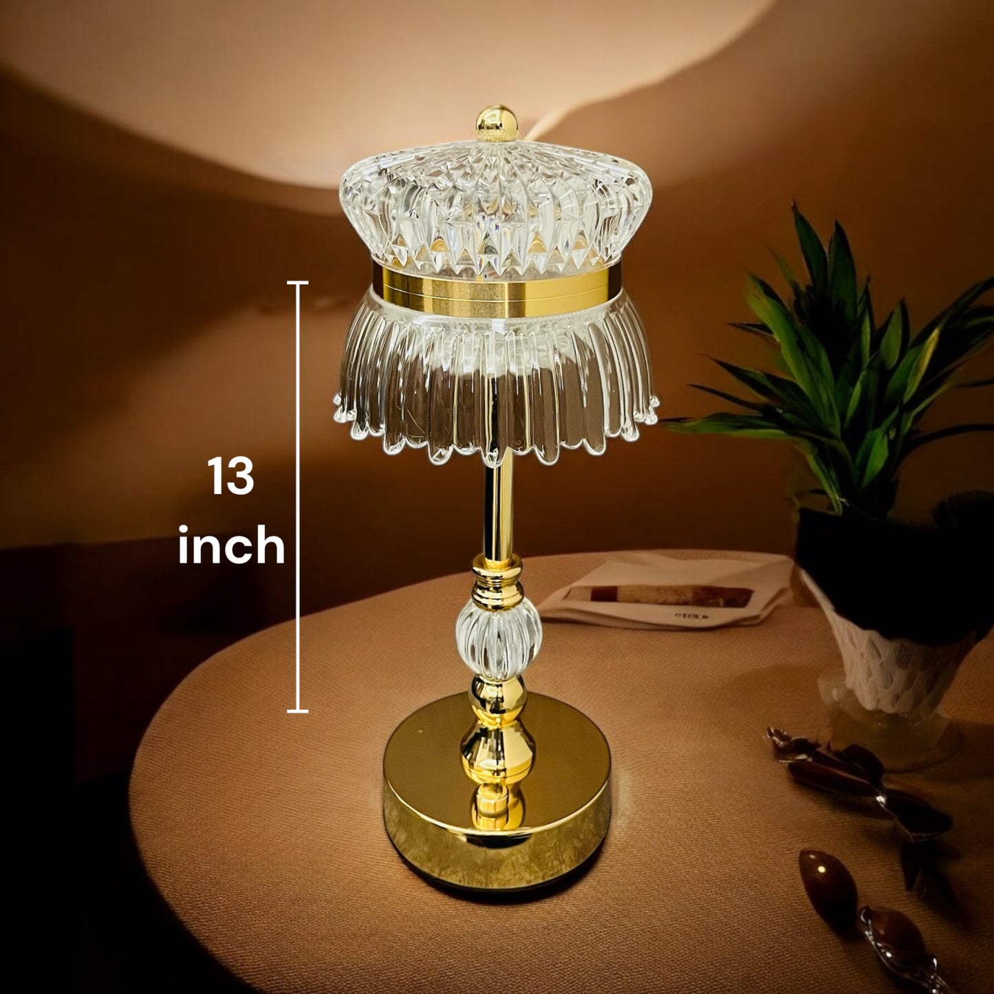 Portable Crystal Table Lamp with 3 Light Modes and Brightness Adjuster