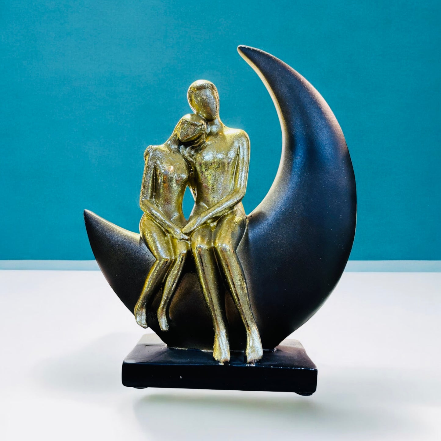 Romantic Couple on Crescent Moon Figurine For Home Decor