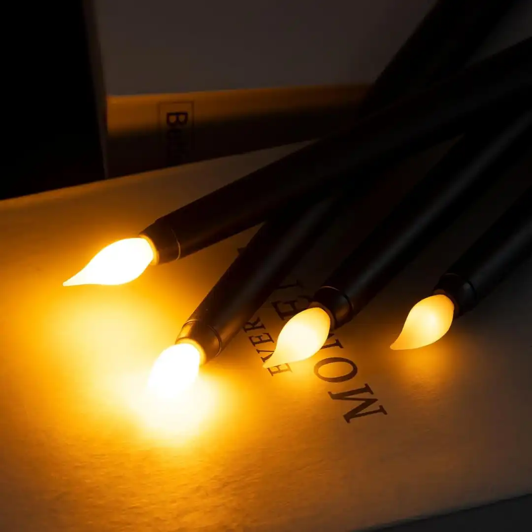 Led Long Pole Flameless Taper Candles - Black