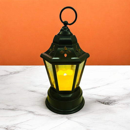 Vintage LED Lantern Light with Flickering Candle
