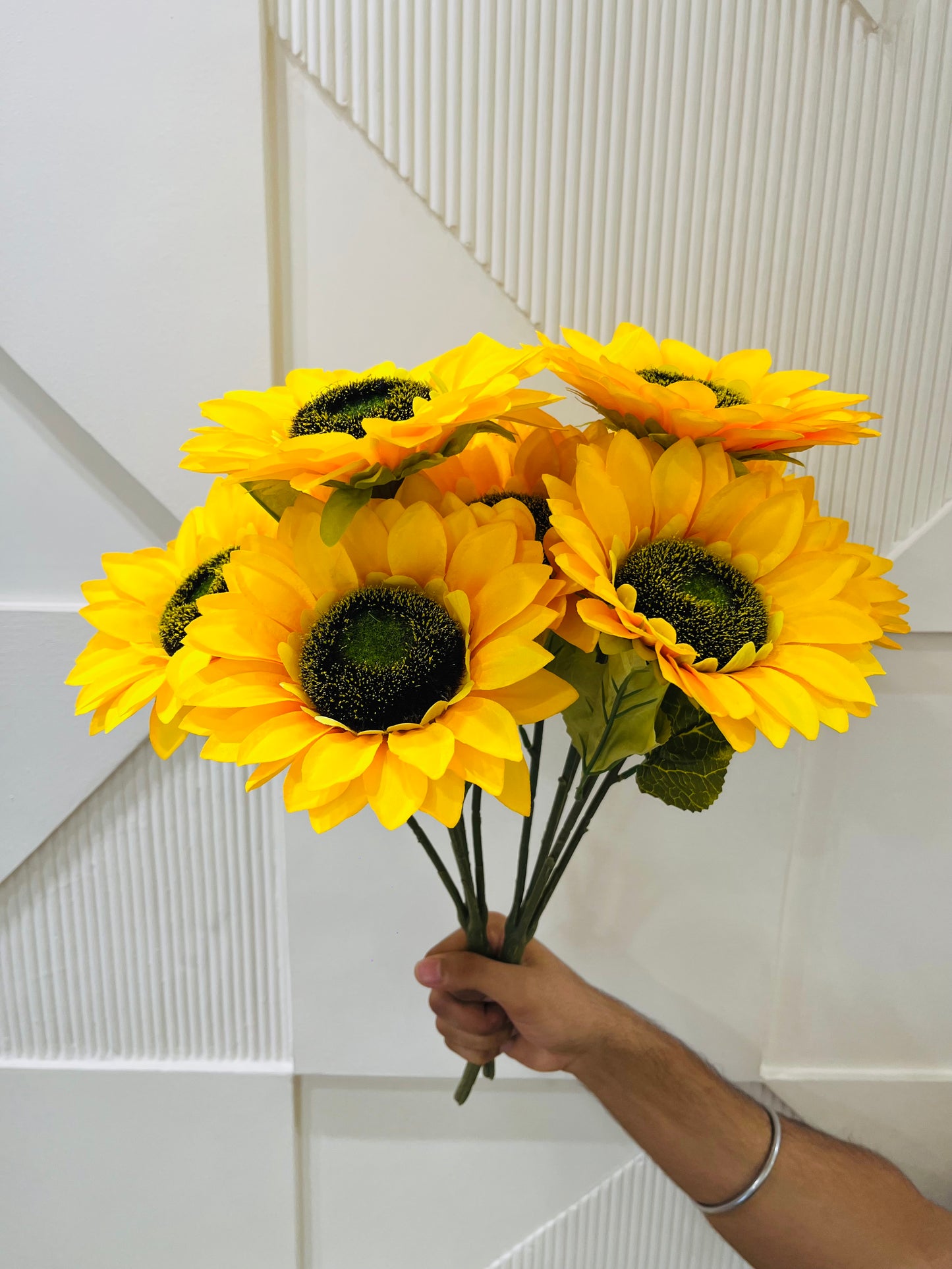 Artificial Sunflower Bunch for Table Vases (Pack of 2 Stems)