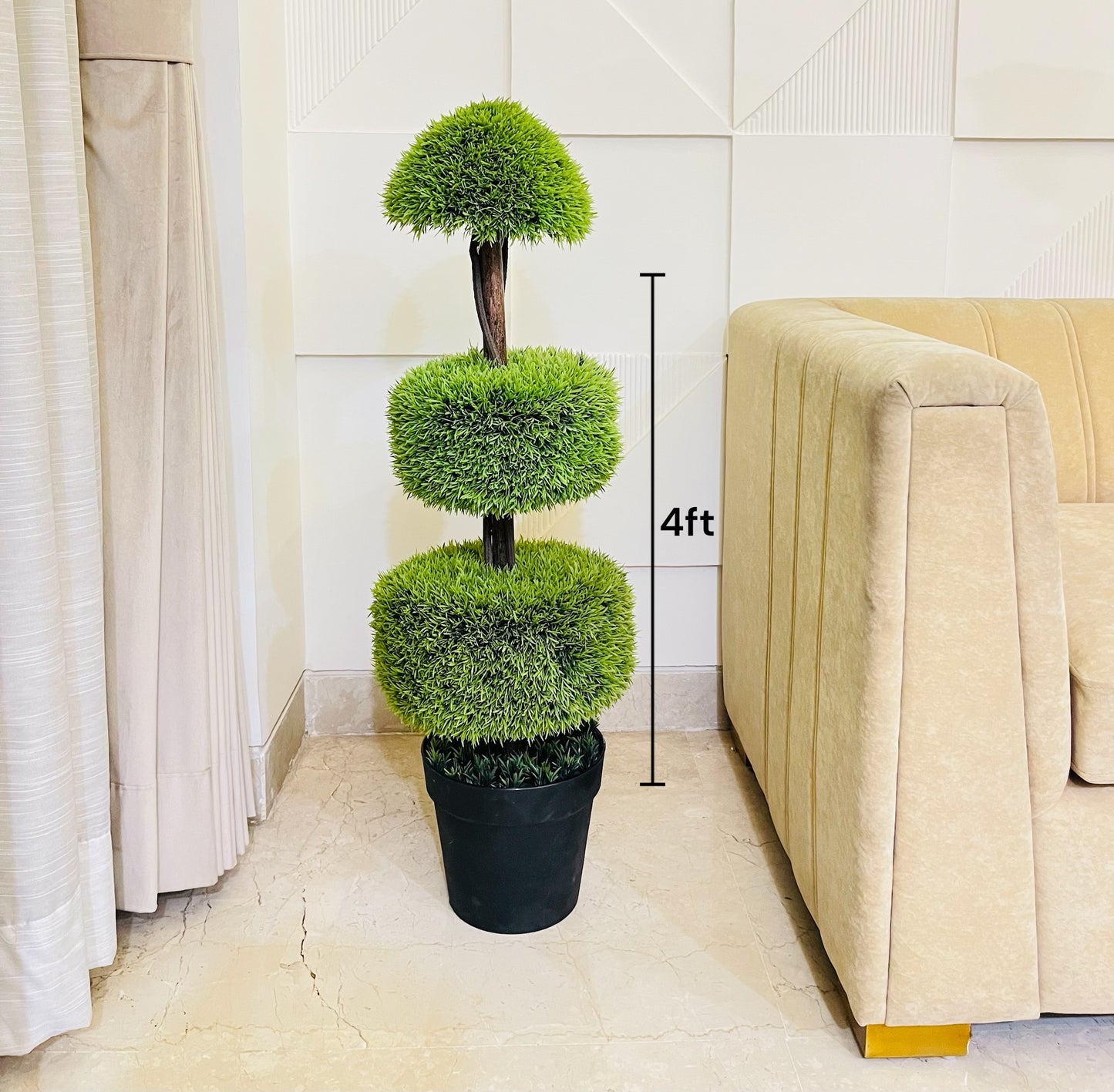 Artificial Cypress Topiary Ball Plant 4ft for Home and Office Decor