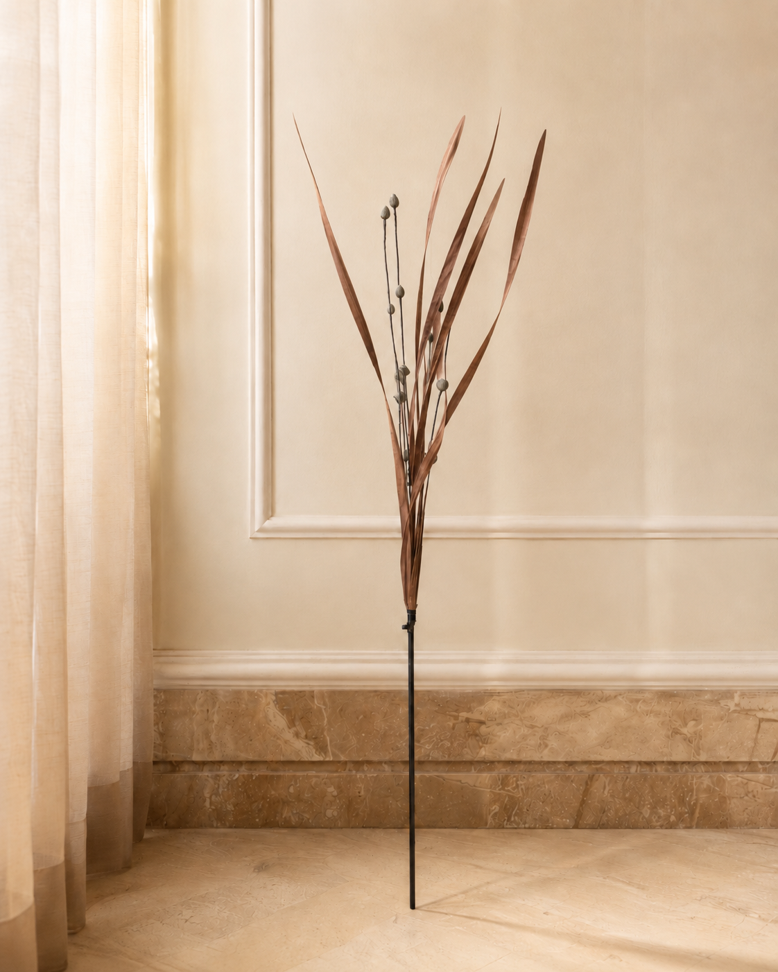 Premium Decorative Floor Vase Stems – 60 Inch Tall Artificial Leaf & Bud Stems for Living Room Décor