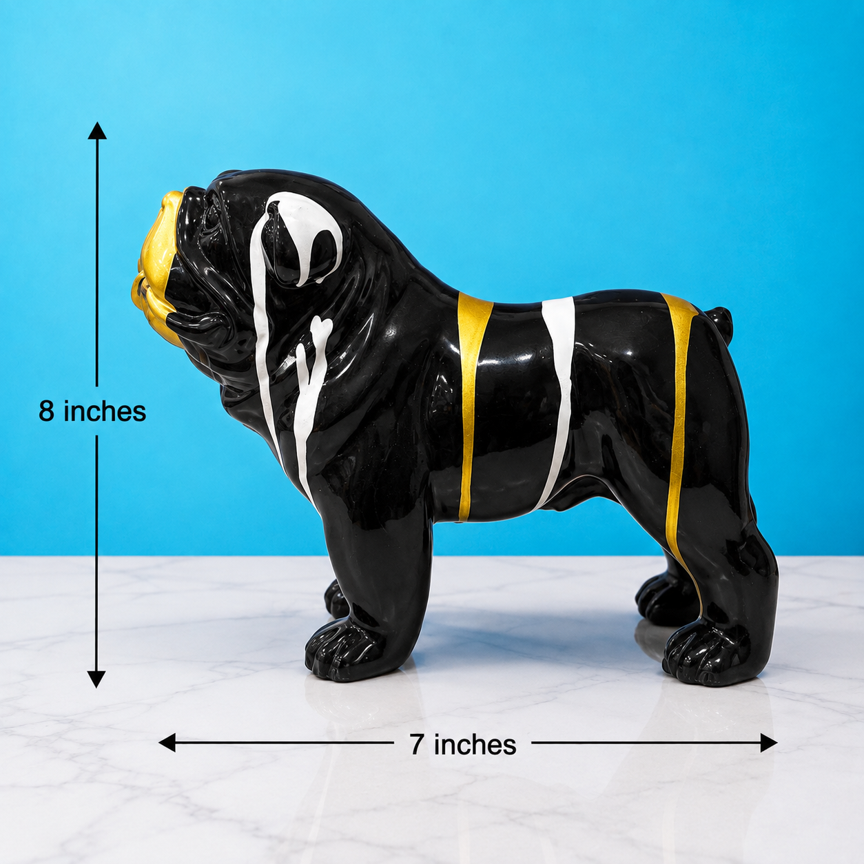 Luxury Black & Gold Bulldog Dog Showpiece – Modern Decorative Dog Figurine for Home & Office Decor