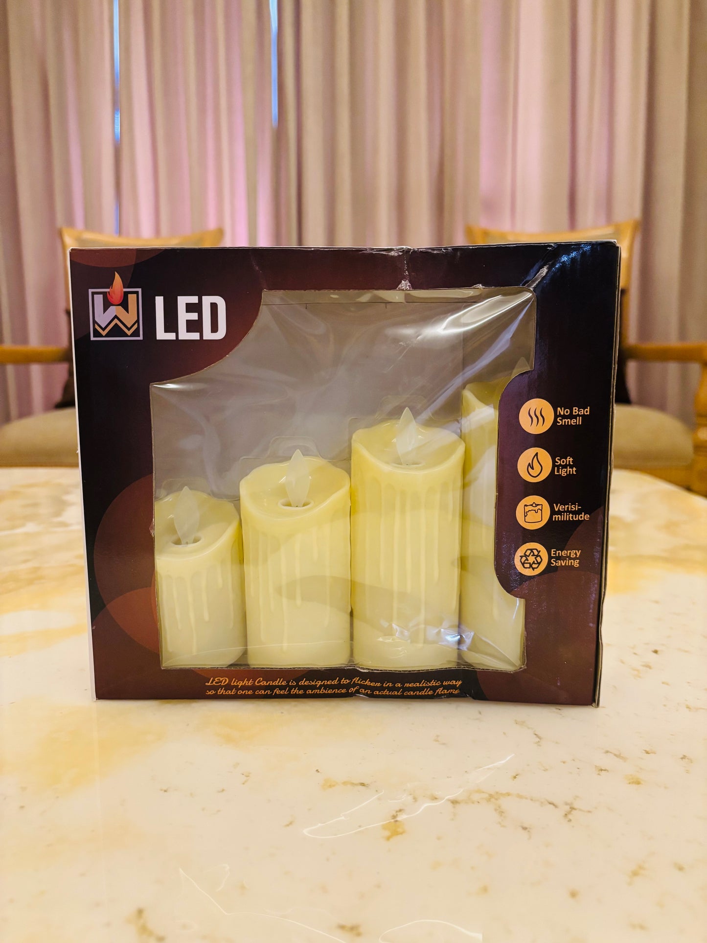 LED Melted Wax Design Candle – Realistic Flickering Flameless Decorative Candle for Home & Festive Decor