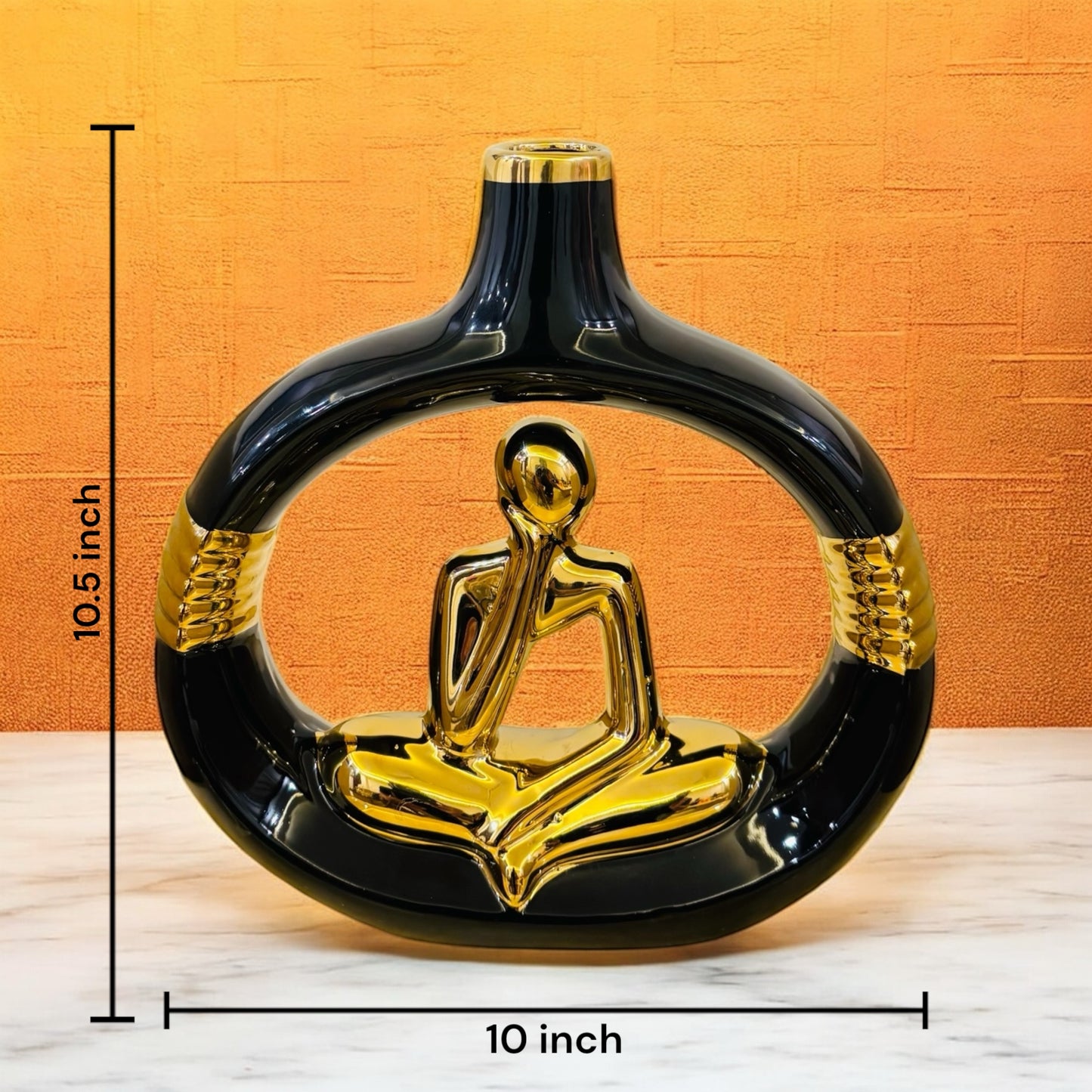 Elegant Golden Abstract Man Metal Vase for Table Decor
