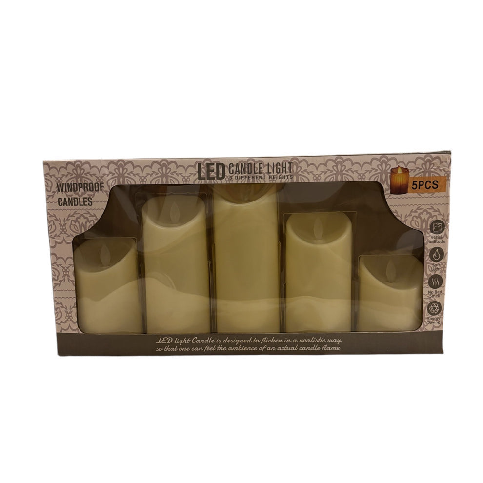 Artificial Flickering Candles set of 5 - 3inch Diameter