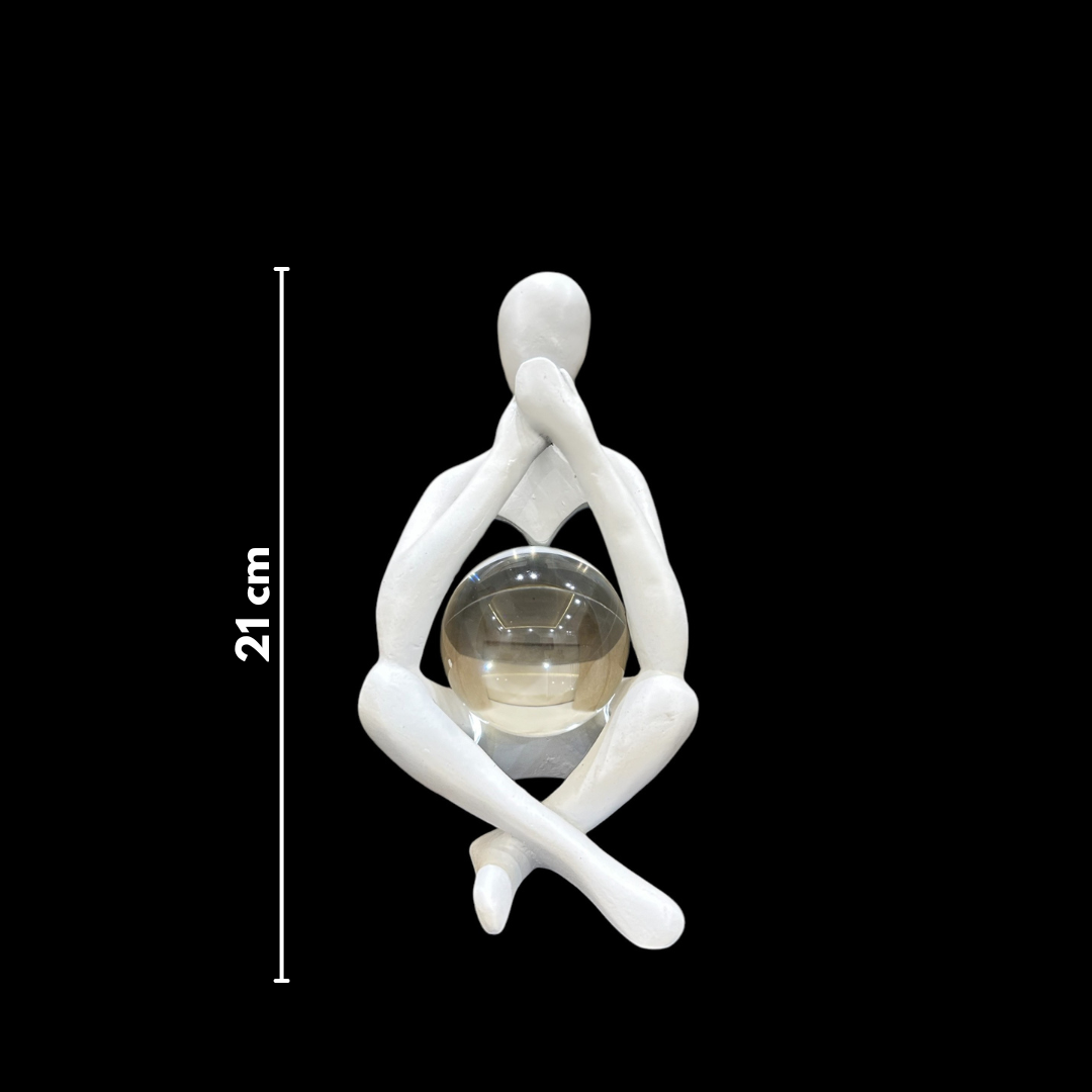 Abstract Man Keeping Both hands on Lips Sculpture