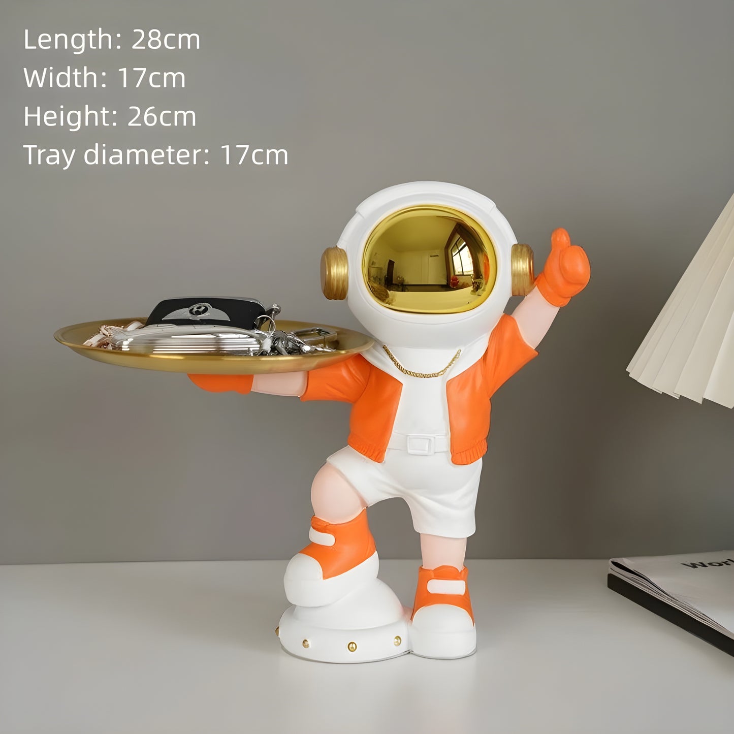 Charming Astronaut-Themed Tray Decor Showpiece