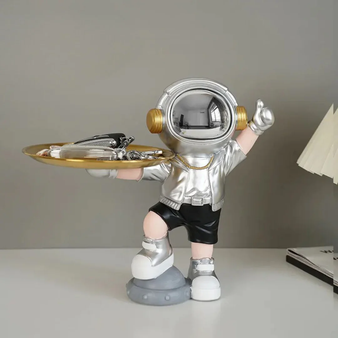 Charming Astronaut-Themed Tray Decor Showpiece