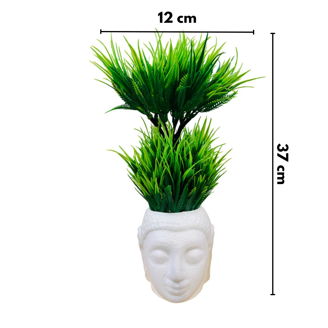 Zen Buddha Head Artificial Plant for Bathroom Decor and Outdoor Slap Decor
