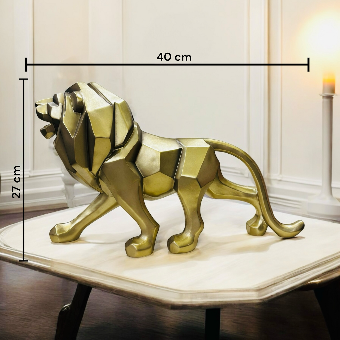 Geometric Roaring Lion Showpiece