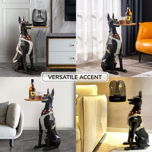 Luxury Doberman Butler Statue (Black)