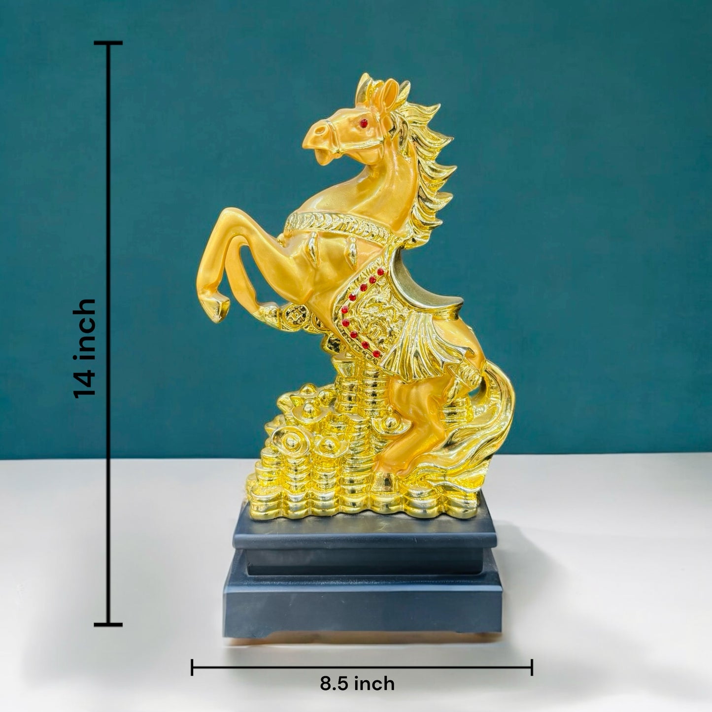 Jumping Stallion Home Decoration Showpiece ( Gold )