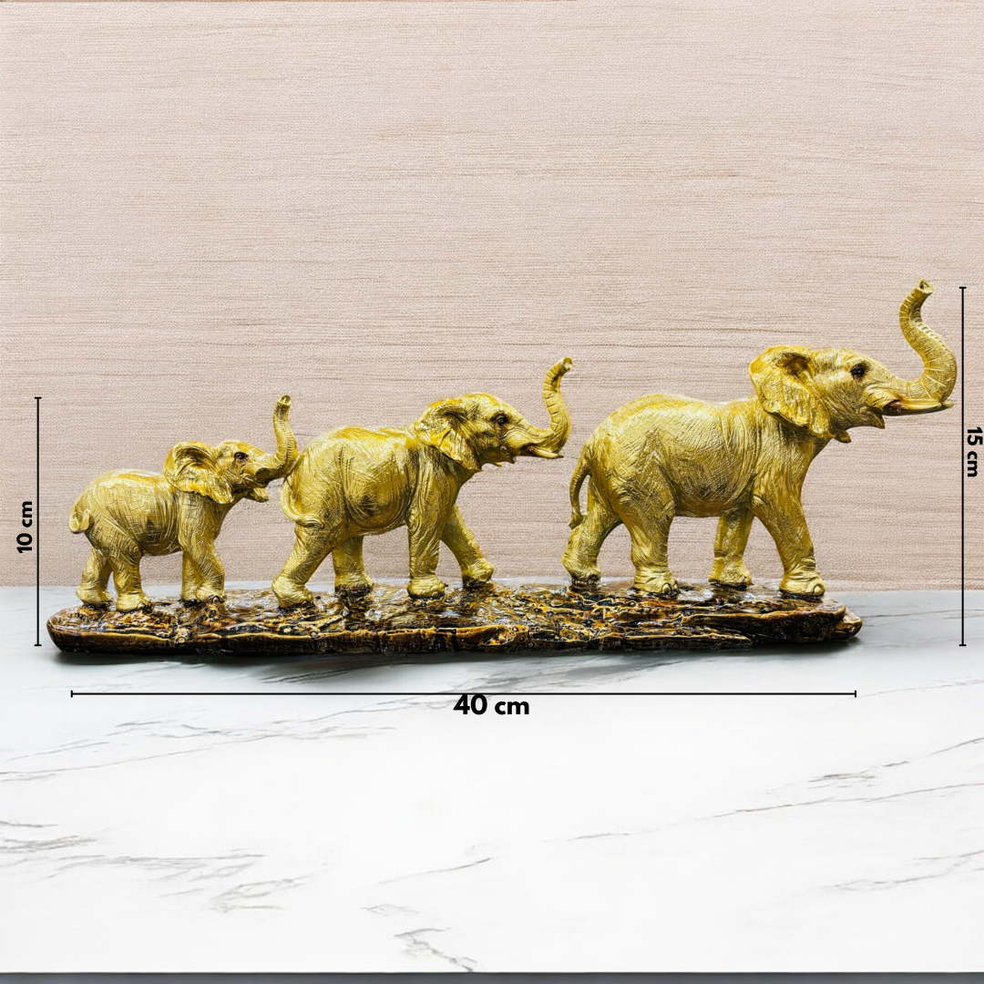 Elephant Family Figurine Set for Table Decor and Home Decor