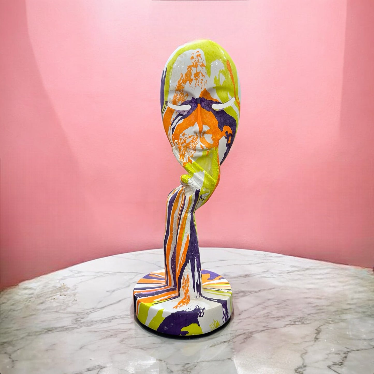Expressive Multicolor Face Decoration Showpiece