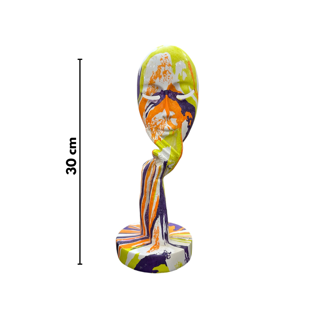 Expressive Multicolor Face Decoration Showpiece
