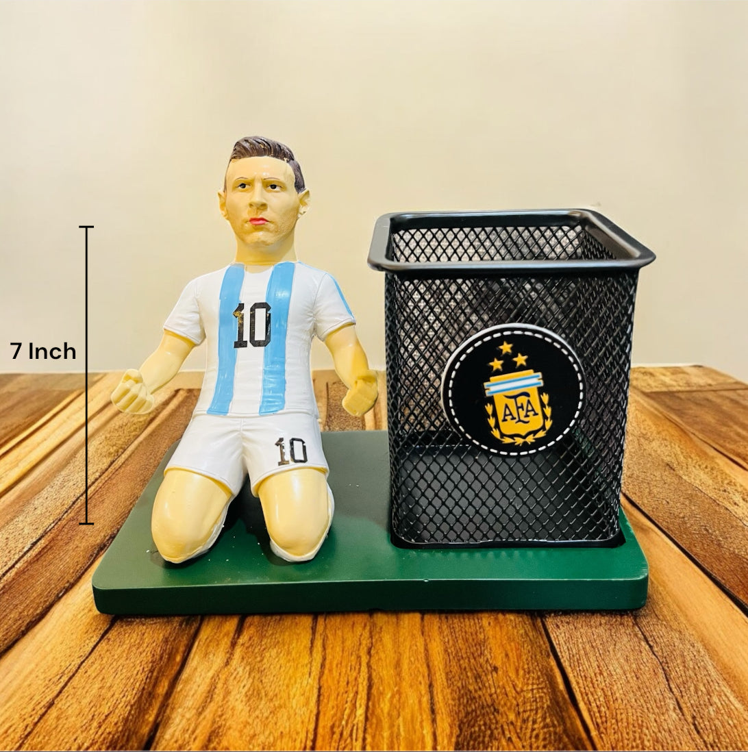 Lionel Messi Resin and Metal Pen Stand - Desk Organizer