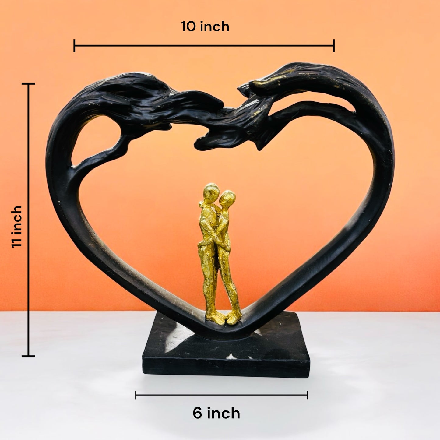 Love's Frame: Artistic Couple in Heart Decor