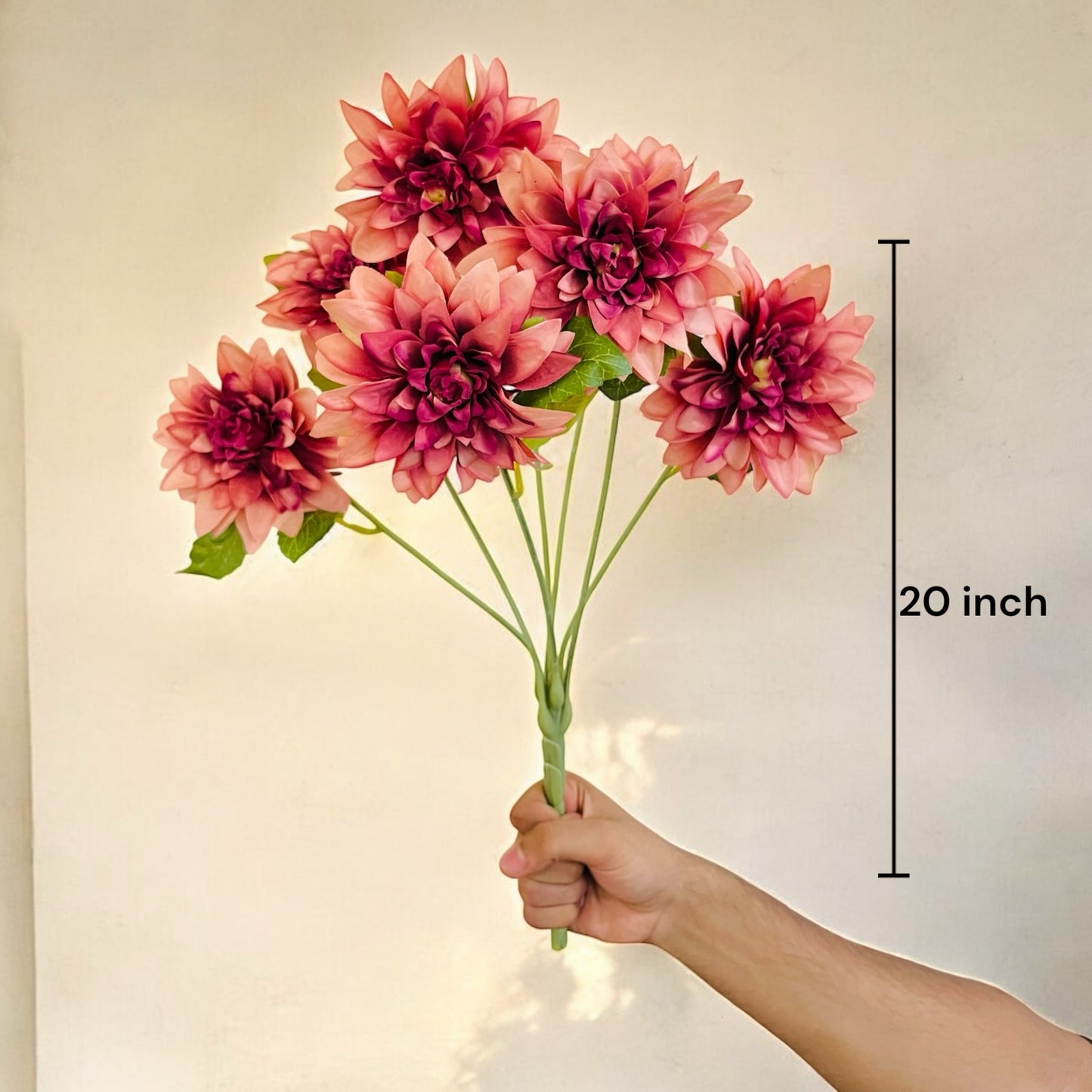 Artificial Pink and Wine Magnolia Flower Bunch for Table Vases (Pack of 2 Flower Stems)