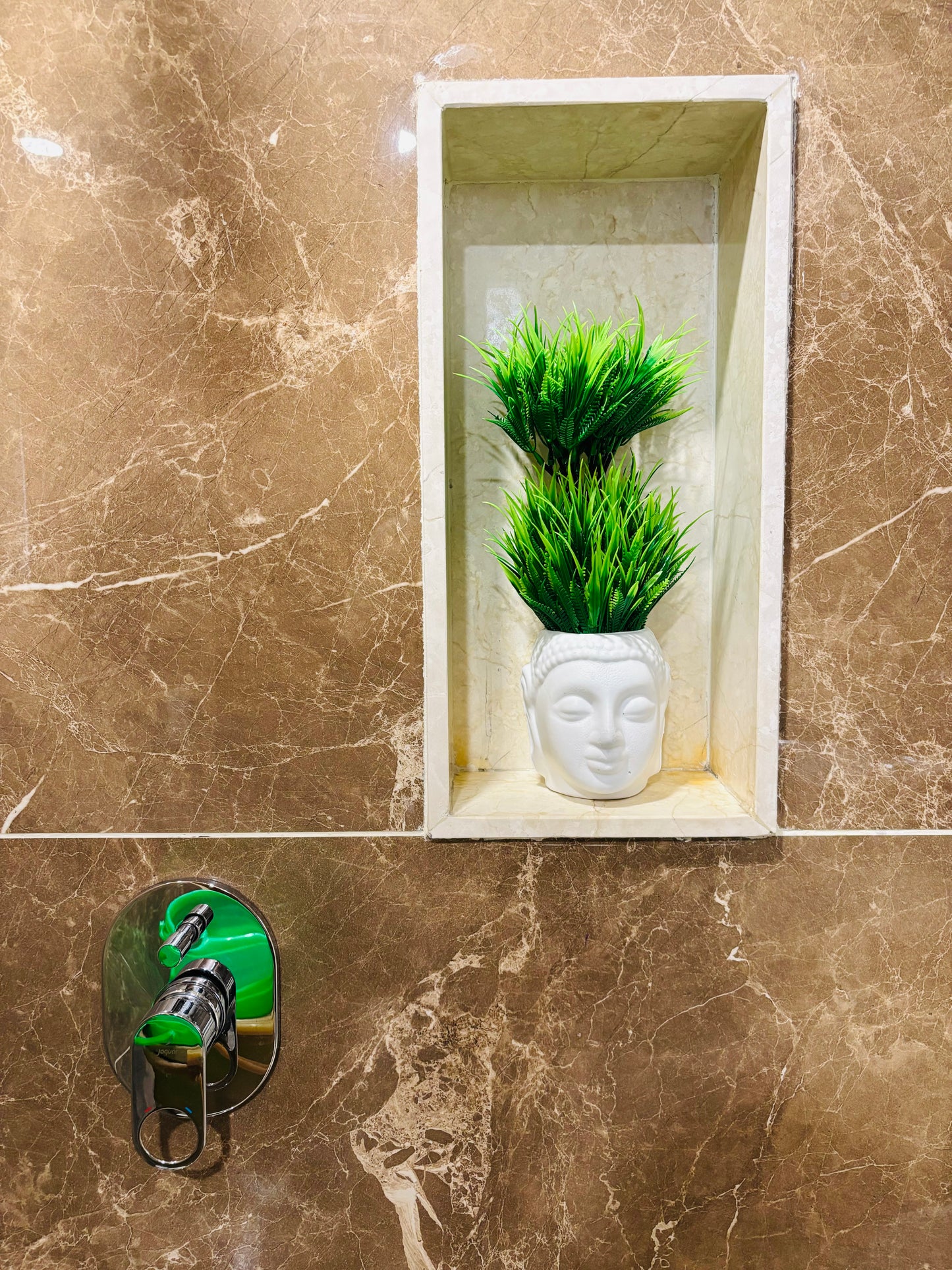 Zen Buddha Head Artificial Plant for Bathroom Decor and Outdoor Slap Decor