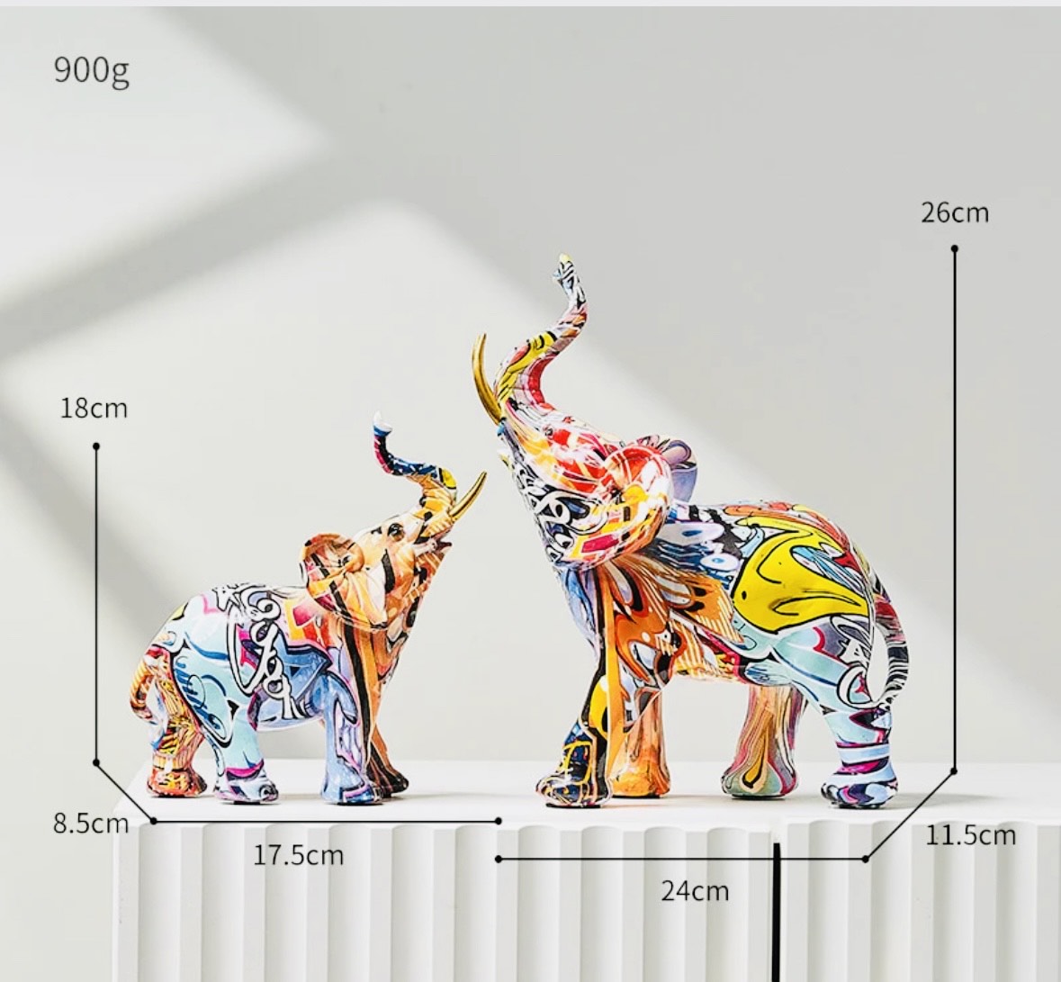 Pop Art Elephant Set Table Decorative Showpiece