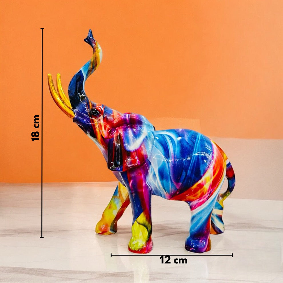 The Jaipur Royal Multicolor Pop Art Elephant Table Decorative Showpiece (Small)