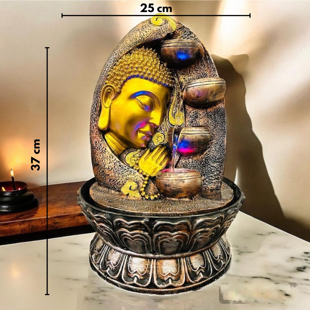 Buddha Face Water Fountain For Home, Office, Table Top Decor