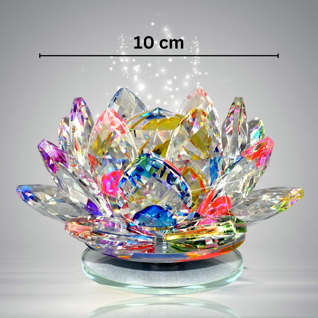 Vaastu Transparent Crystal Lotus for Positive Energy A Gift Item for Good Luck & Prosperity