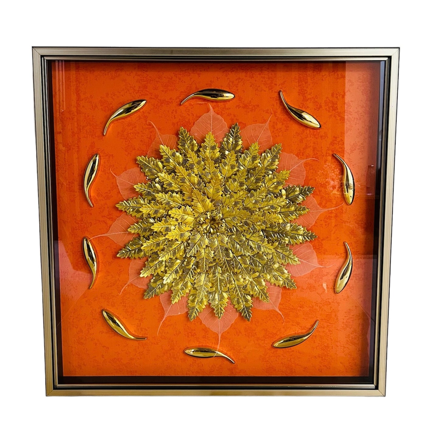 Floral Shadow box with falling leaves design