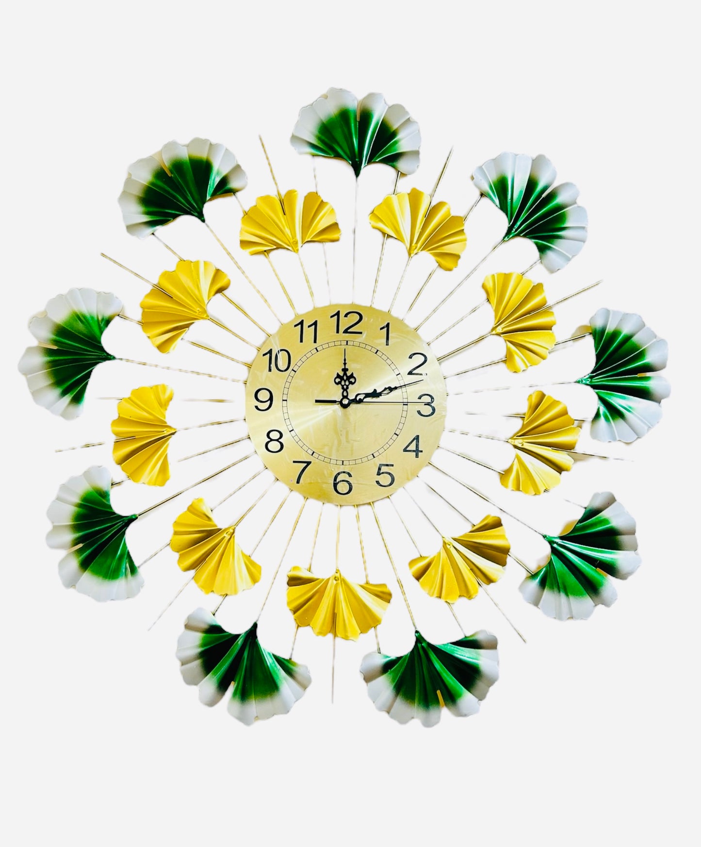Luxurious Sun Shape Metal Wall Art Clock