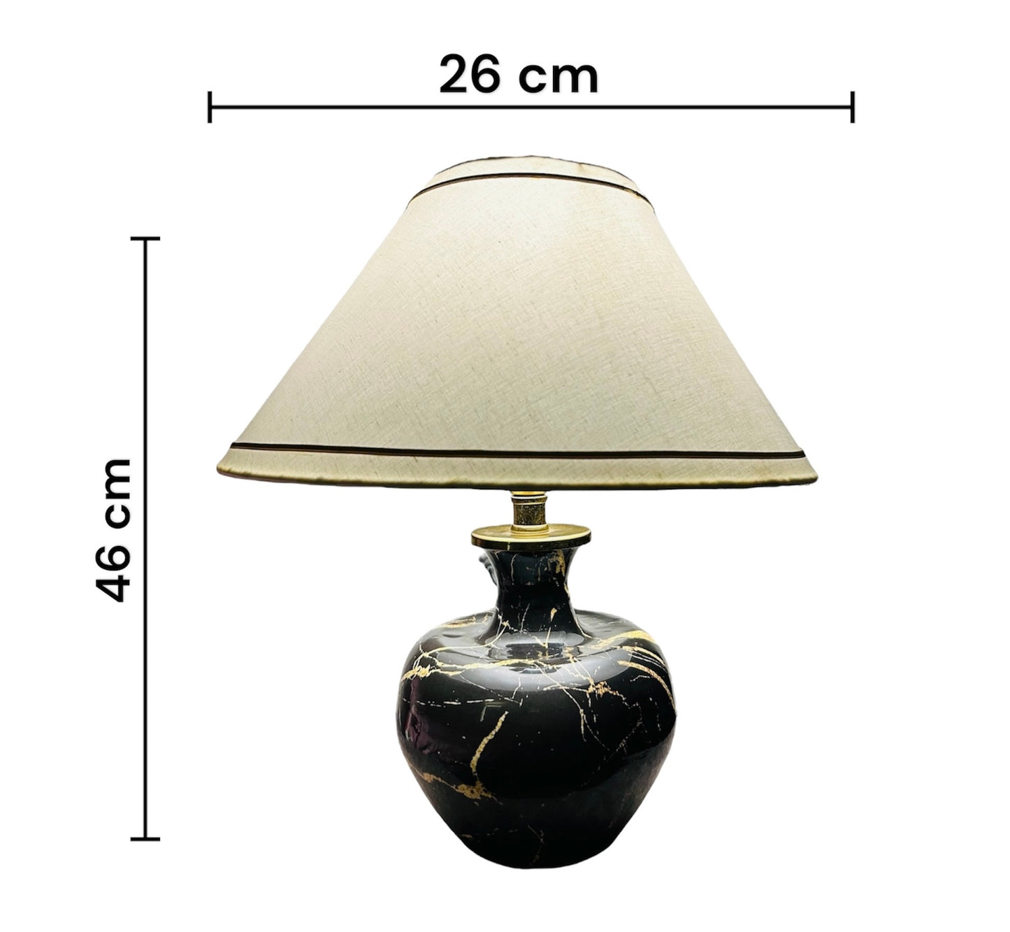 Black and Gold Ceramic Glow Table Lamp