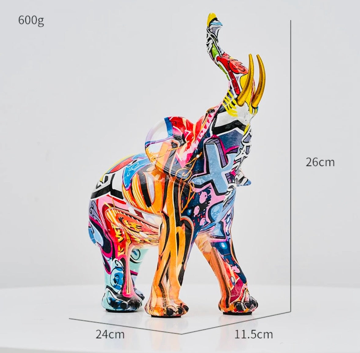 The Jaipur Royal Multicolor Pop Art Elephant Table Decorative Showpiece (Big)