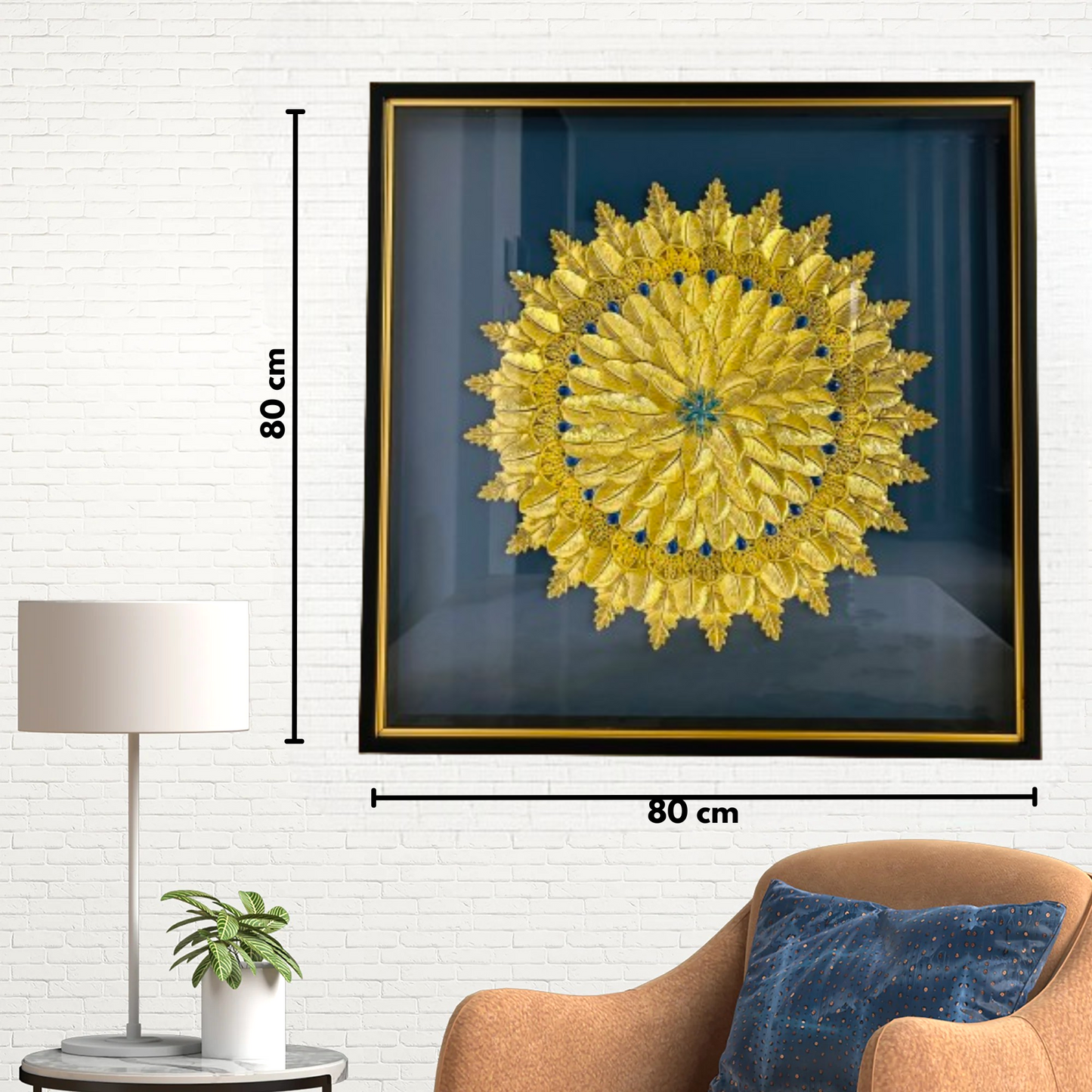 Crystal studded floral shadow box