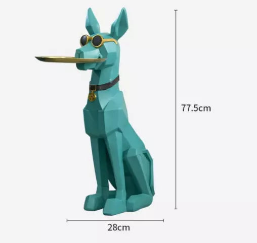 Luxury Doberman Butler Statue (Green)