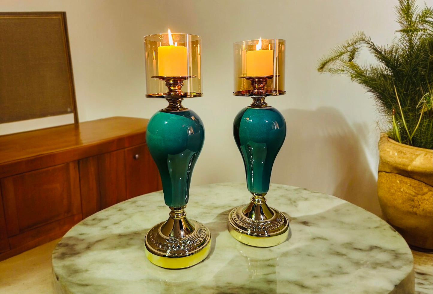Luxury Ceramic Candle Stand Set of 2