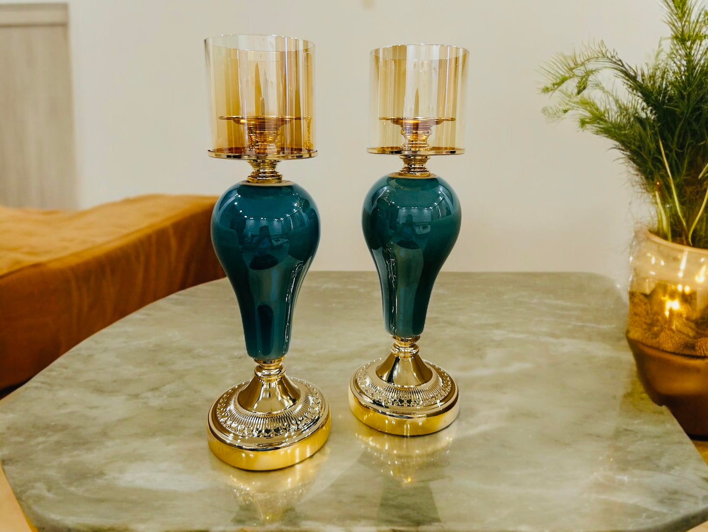 Luxury Ceramic Candle Stand Set of 2