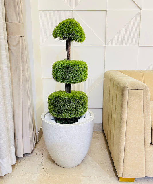 Artificial Cypress Topiary Ball Plant 4ft for Home and Office Decor