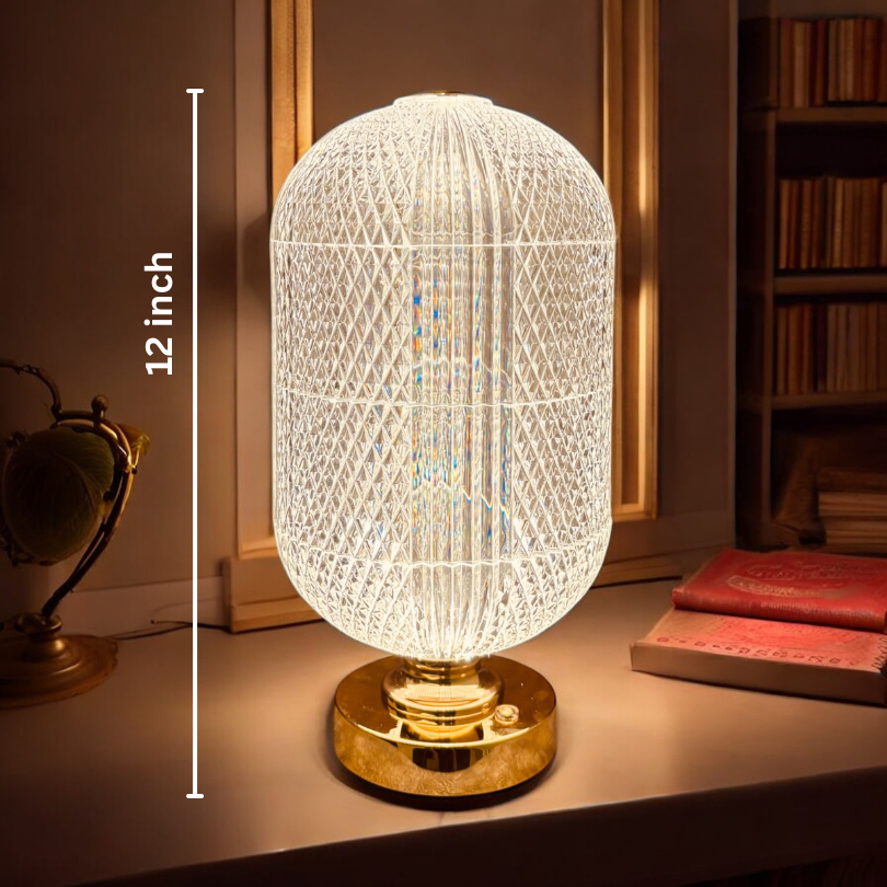 Luxury Crystal Touch Lamp with 3 Light Modes & Rechargeable Base