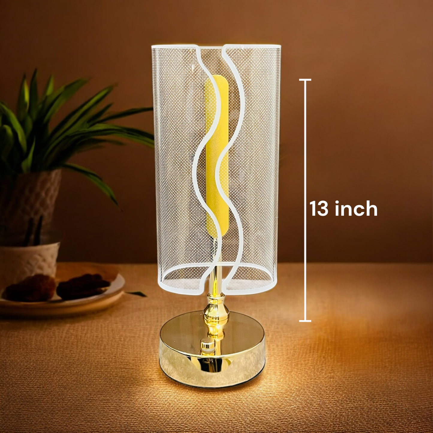 Adjustable Crystal Rectangle Table Lamp with 3 Light Modes and Brightness Control