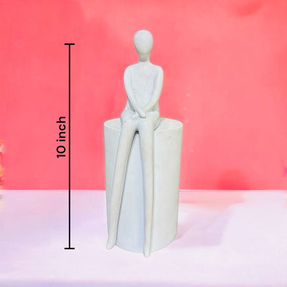 Abstract Man Sitting on High Table Showpiece Interior Booster Showpiece